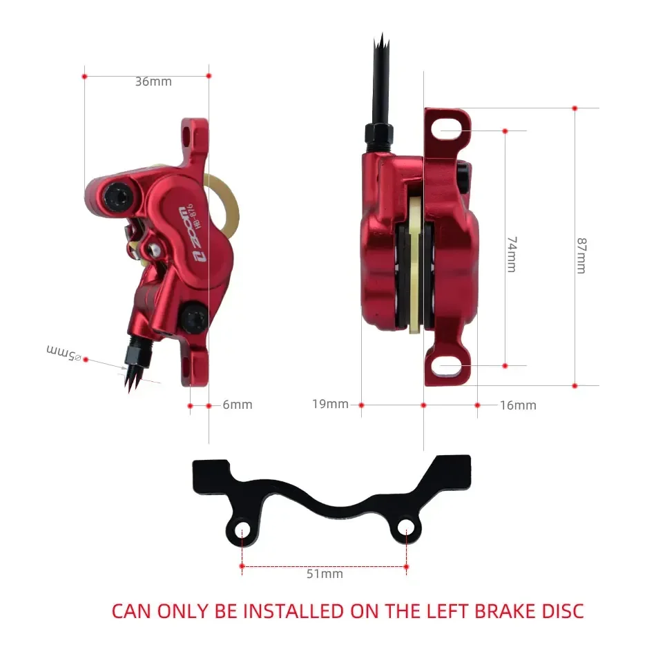 ZOOM HB-876E 4-piston Disc Hyd - Zoom Hydraulic Brake 4 Piston E-Scooter recension och pris
