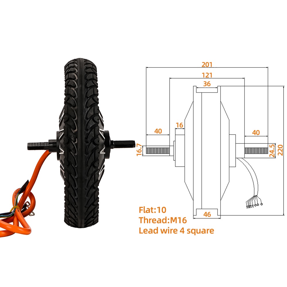Electric Bicycle Wheel Drive M - 60V 5000W Brushless Hub Motor recension och pris